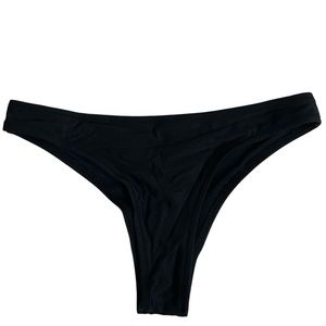 Front and back black bikini bottom